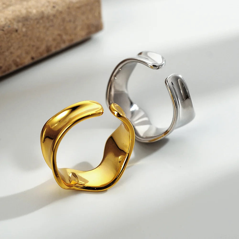 Abstrakter breiter dicker Ring R1045