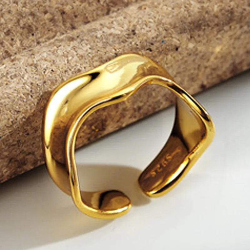 Abstrakter breiter dicker Ring R1045