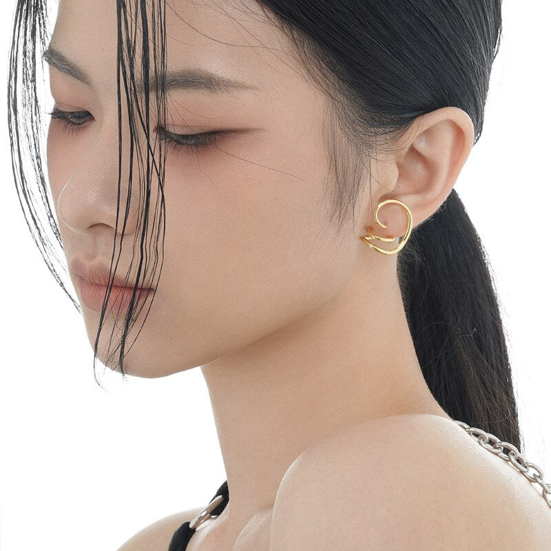 Ohrstecker mit abstraktem Drahtmuster E1029