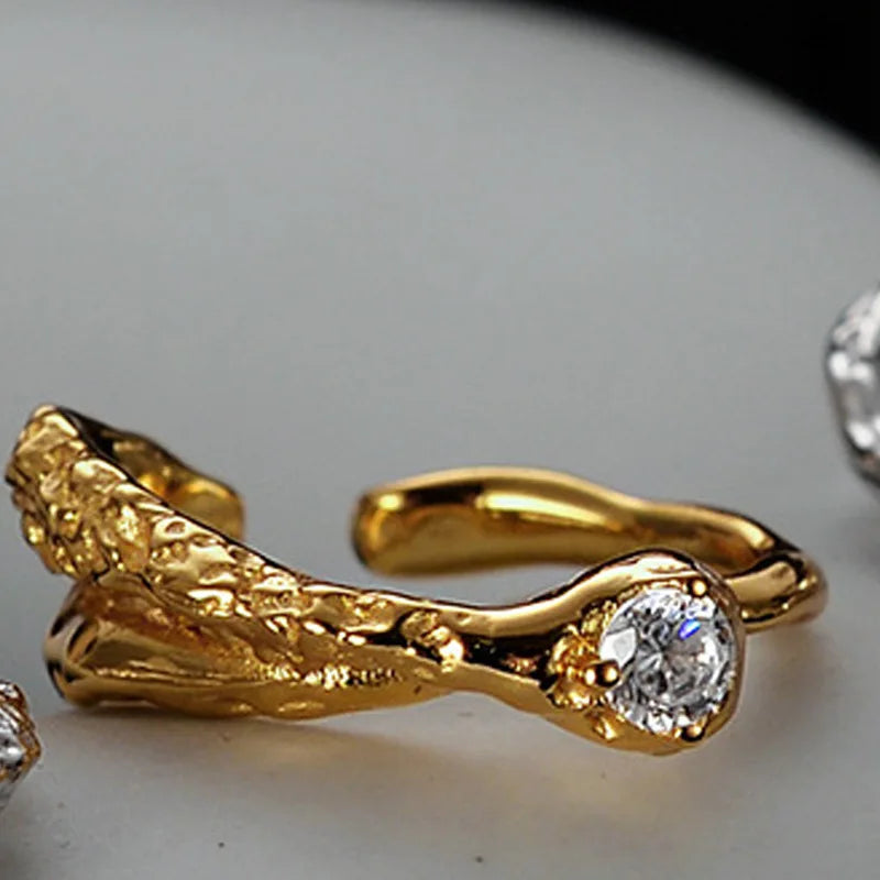 Alien Textur CZ Ring R1258