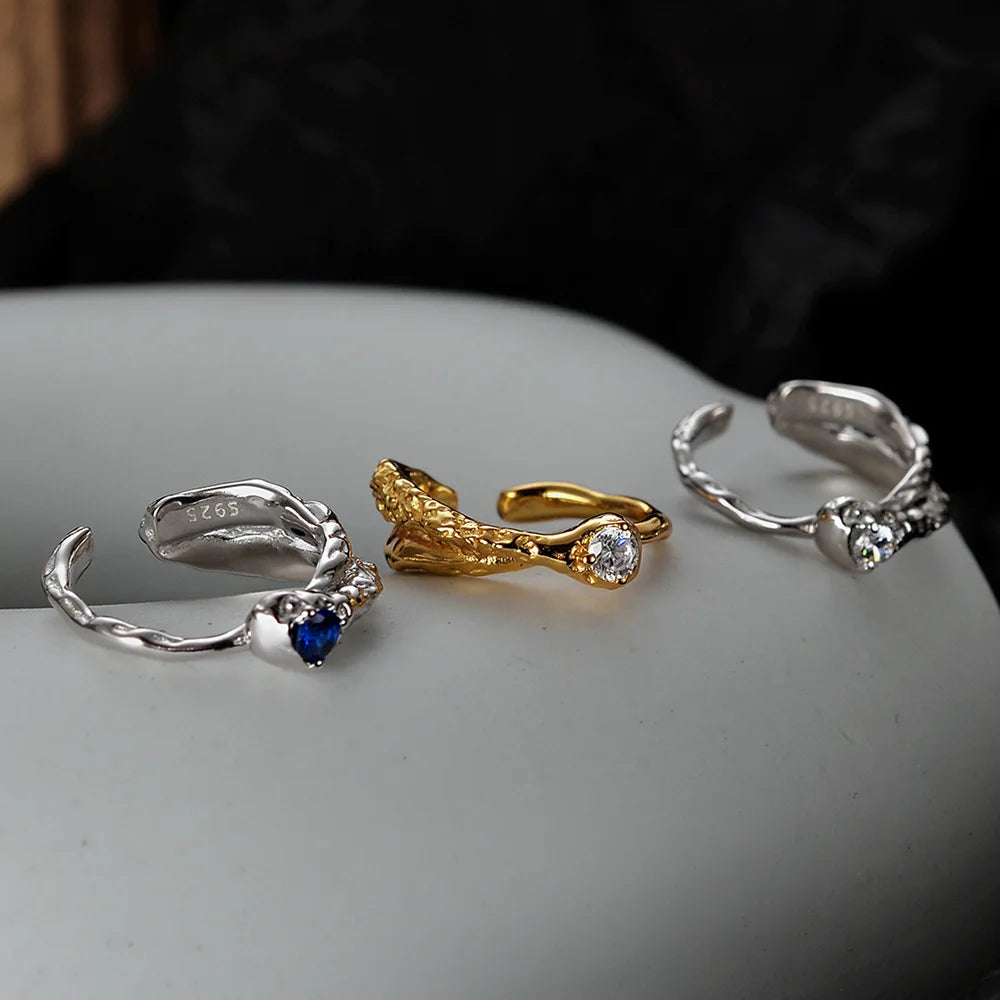 Alien Textur CZ Ring R1258