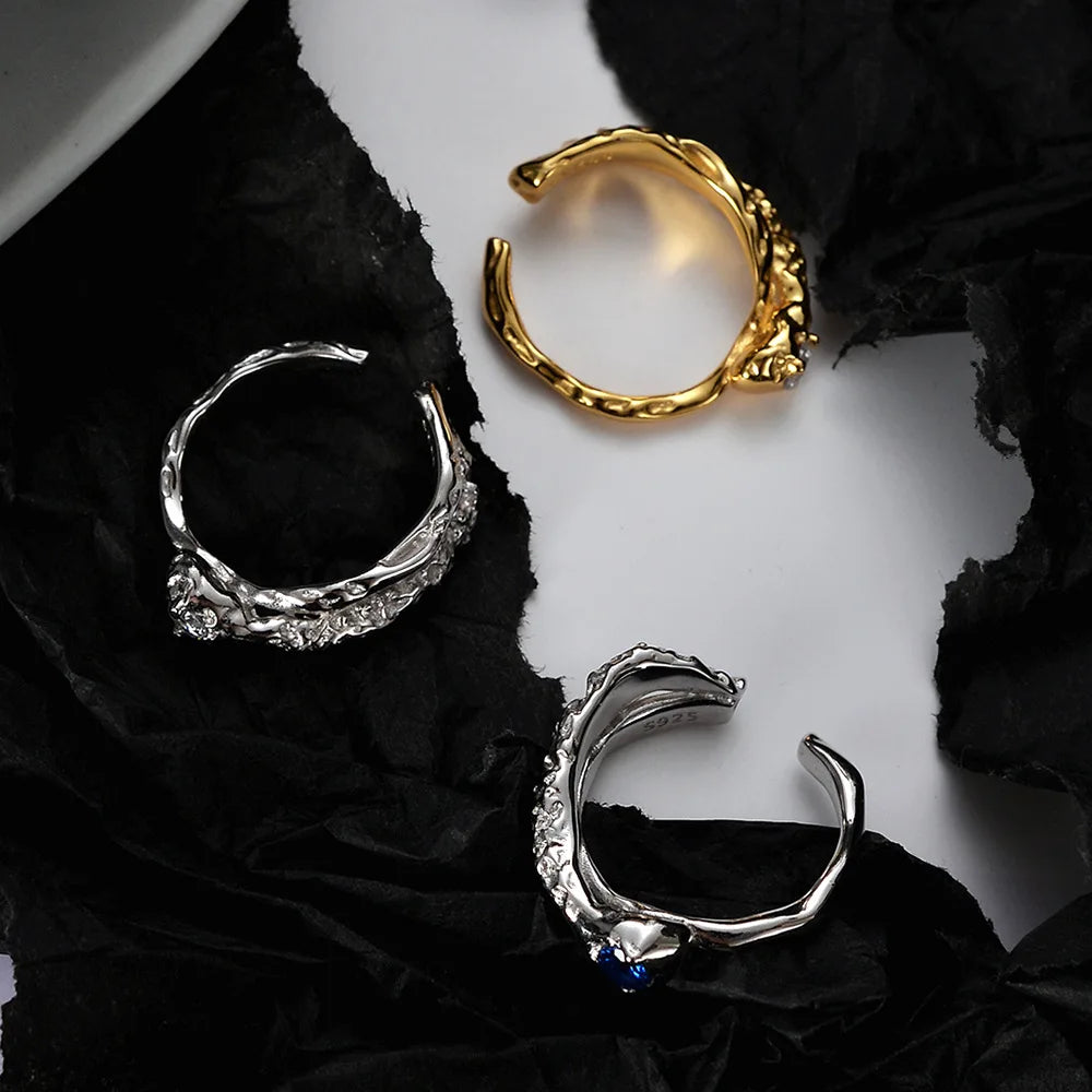 Alien Textur CZ Ring R1258