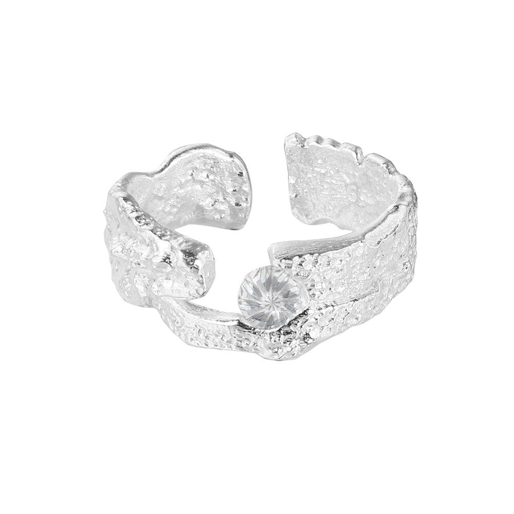Impressionistischer matter Zirkonia-Ring R1086