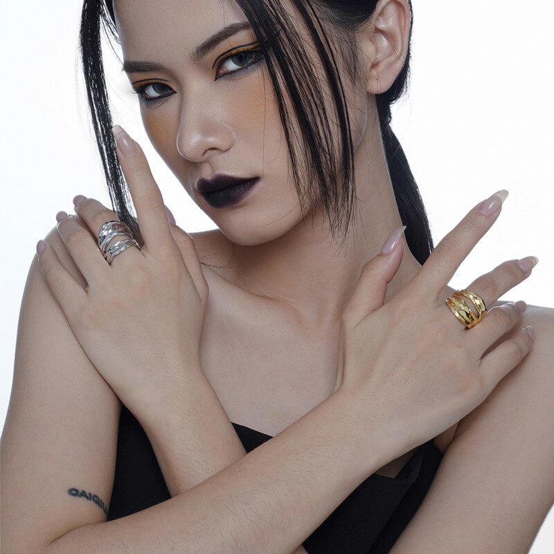 Impressionistischer, weit geöffneter Ring R1095