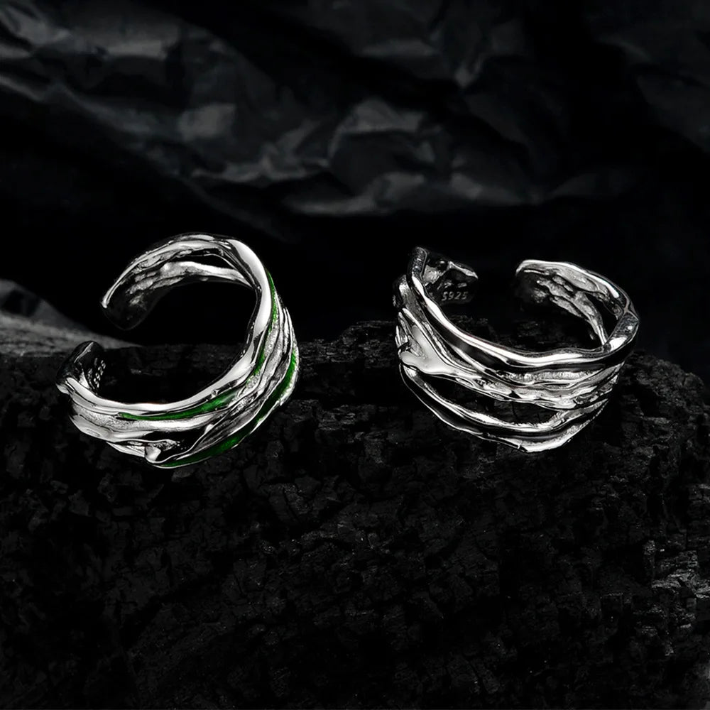 Emaille-Streifen, breiter, unregelmäßiger Ring R1242