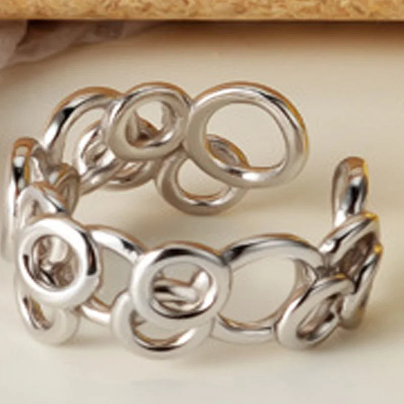 Massiver Ring mit geometrischen Gliedern R1149