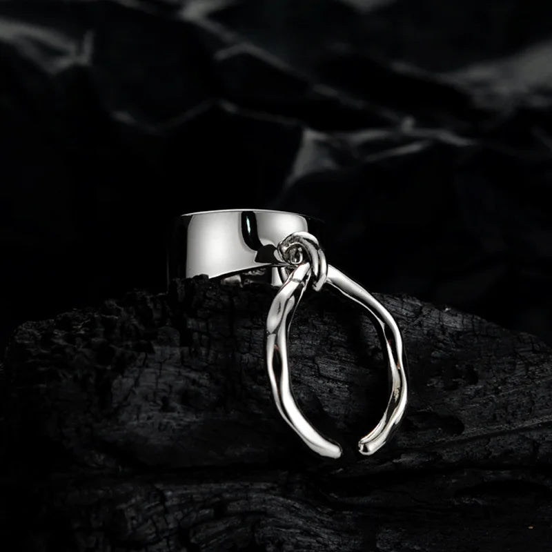 Handgefertigtes poliertes offenes Ringset R1074