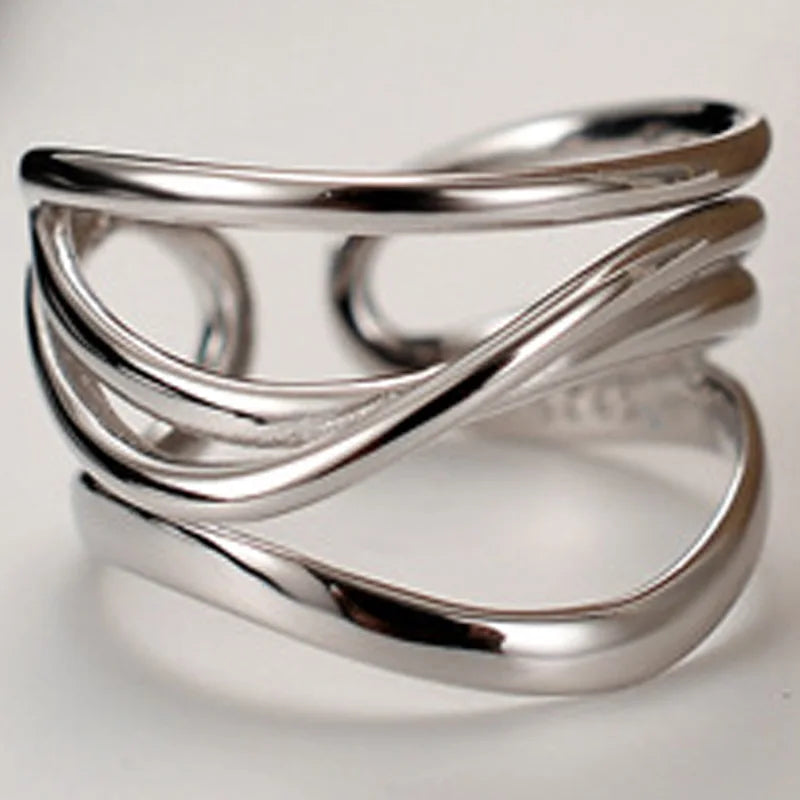 Unregelmäßiger filigraner offener Ring R1113