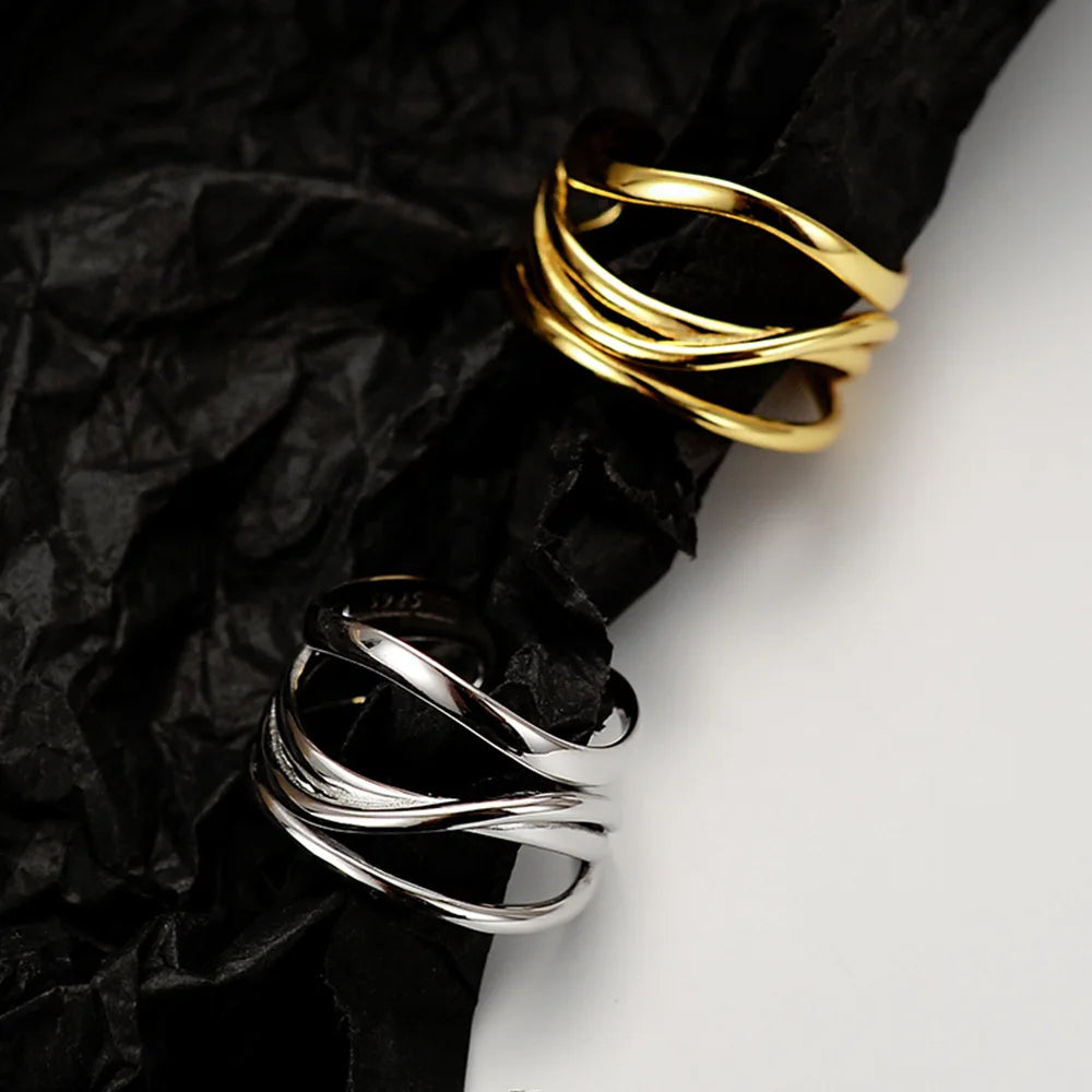 Unregelmäßiger filigraner offener Ring R1113