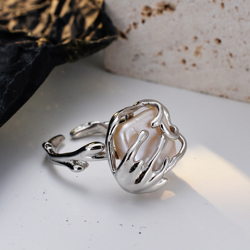 Französischer Chic Barockperlenring R1226