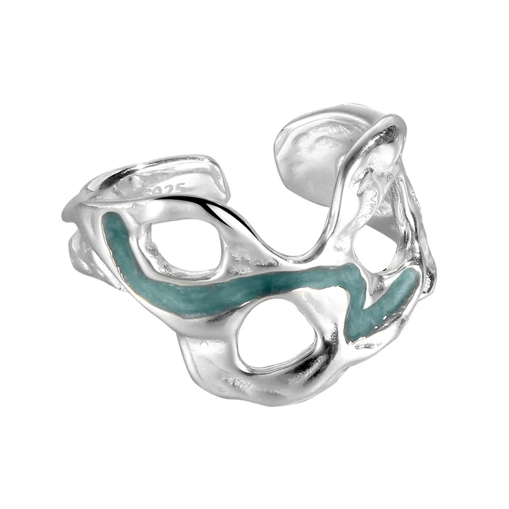 Filigranring mit blauem Emaille R1238