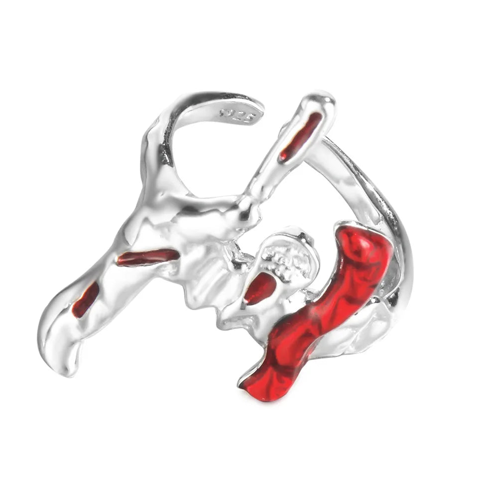 Unregelmäßiger Ring mit Alien-Muster R1239