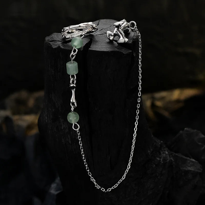 Lange Jade-Ohrmanschette E1152, 1 Stück