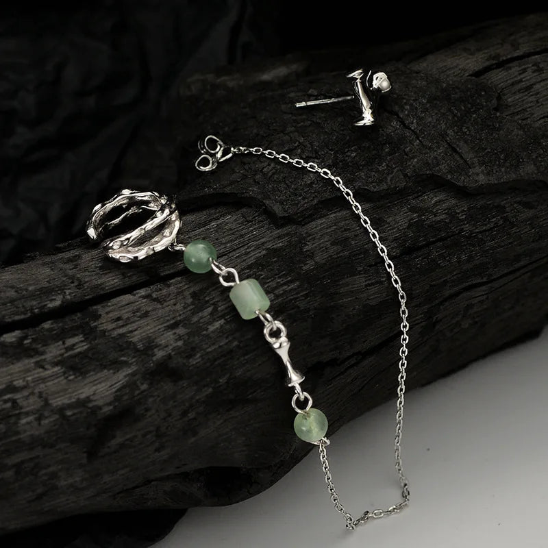 Lange Jade-Ohrmanschette E1152, 1 Stück