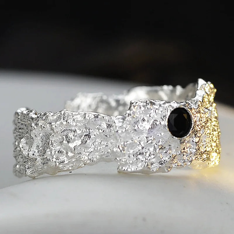 Mattierter, klobiger, unregelmäßiger Ring R1210