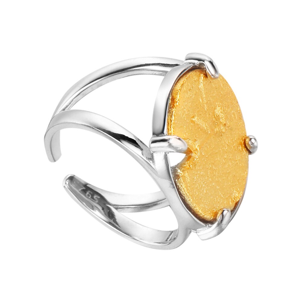 Mattierter Münzring mit dicker Scheibe R1208