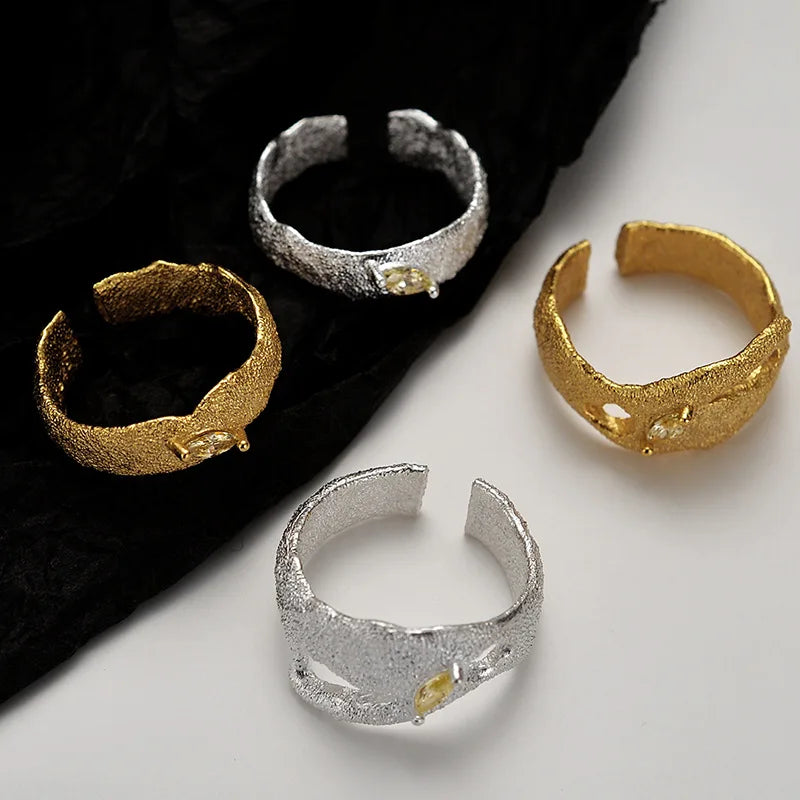 Unregelmäßiger Muster CZ Ring R1197