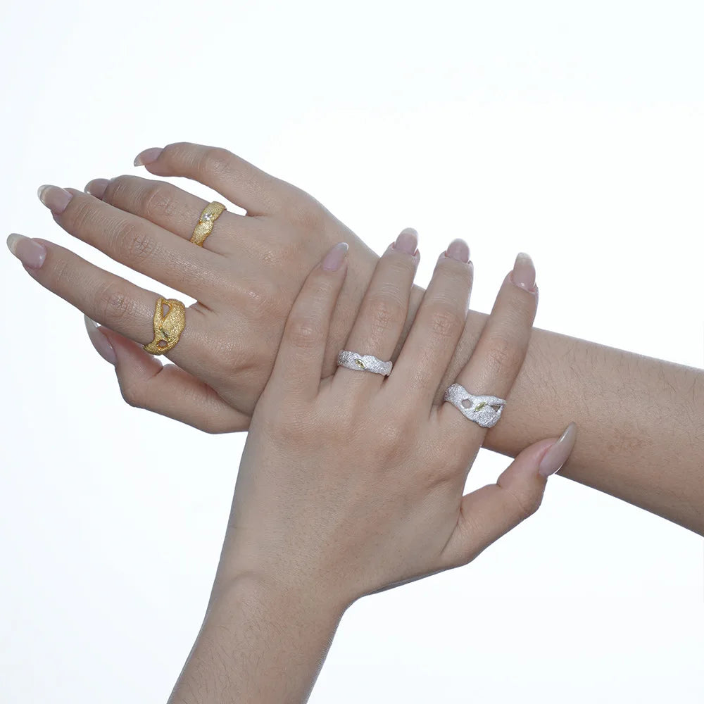 Unregelmäßiger Muster CZ Ring R1197