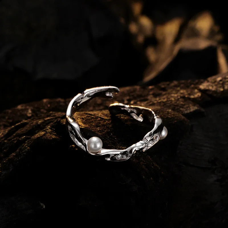 Perlen Grobmuster Ring R1186