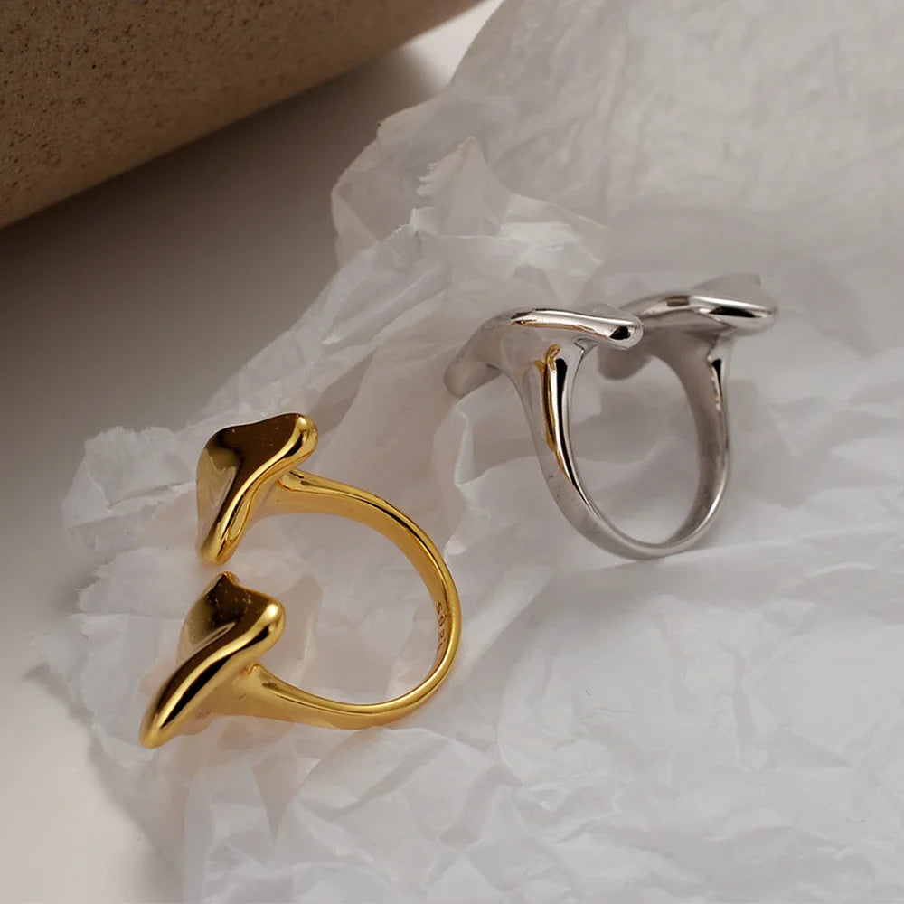 Polierter, klobiger, minimalistischer Ring R1005