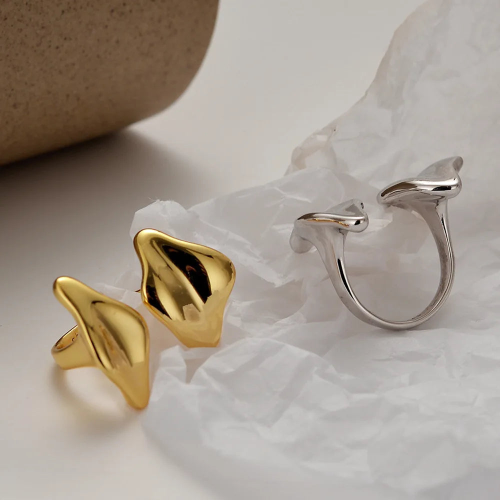 Polierter, klobiger, minimalistischer Ring R1005