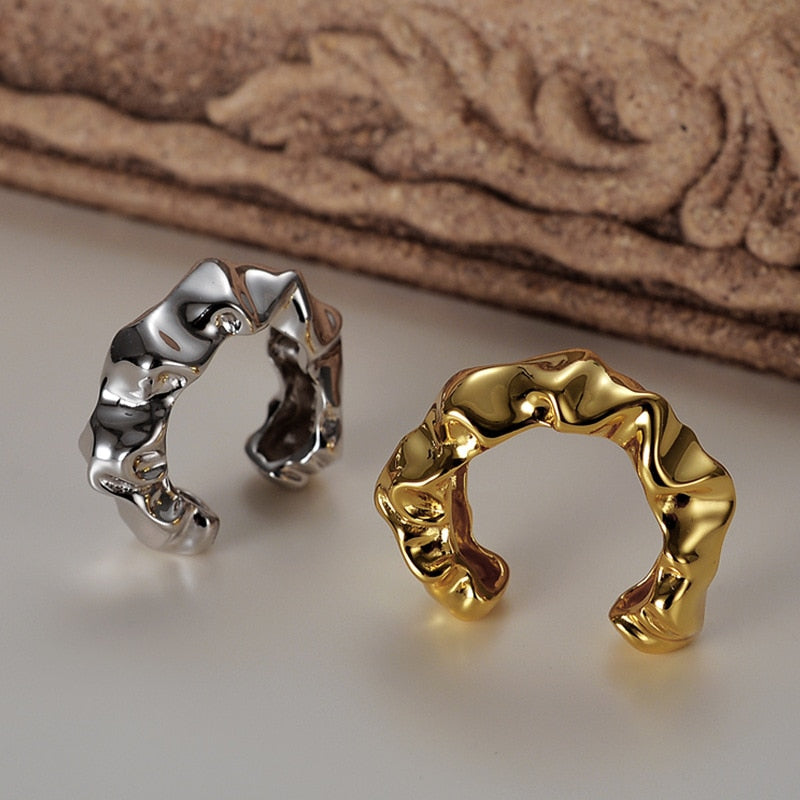 Offener Ring mit gedrehtem Muster R1082