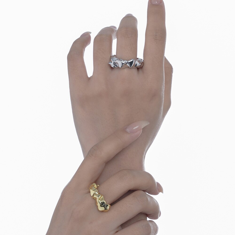 Offener Ring mit gedrehtem Muster R1082