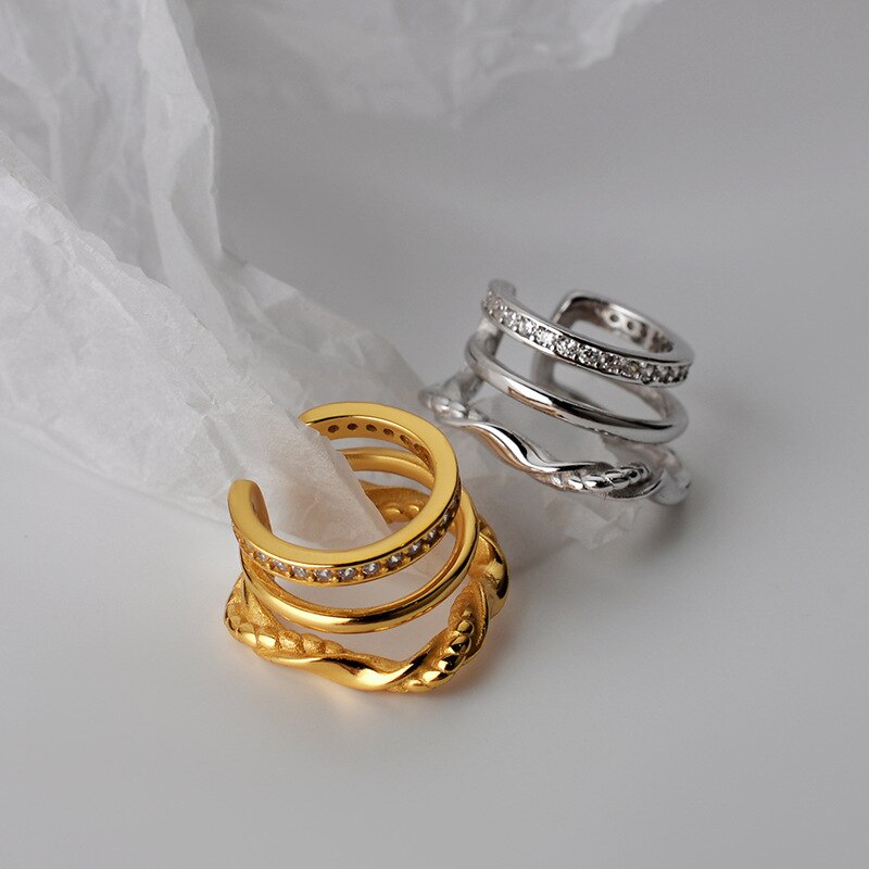 Gemusterte Draht-Mehrstrang-Ohrringe E1089 1 Stück