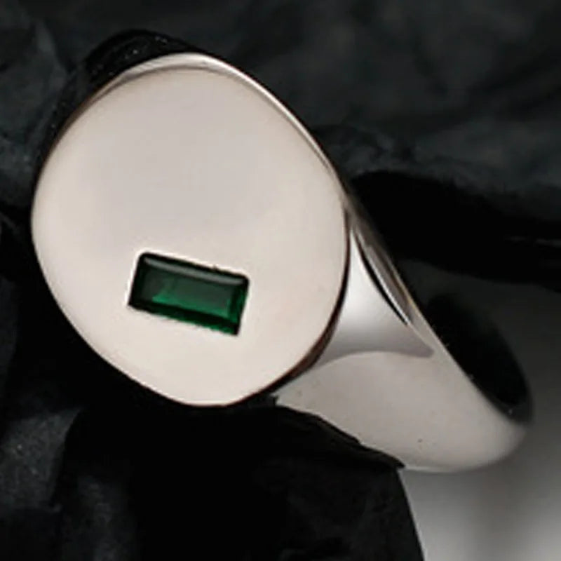 Siegelring mit Smaragd-CZ R1330