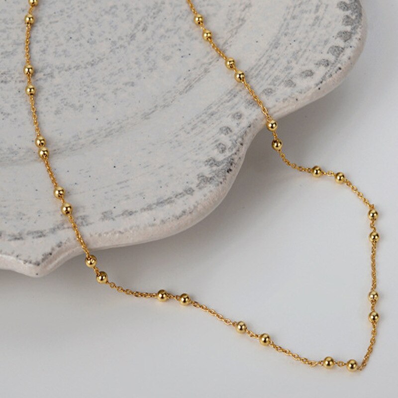 Kugelkette Spaced Beads Halskette N1029