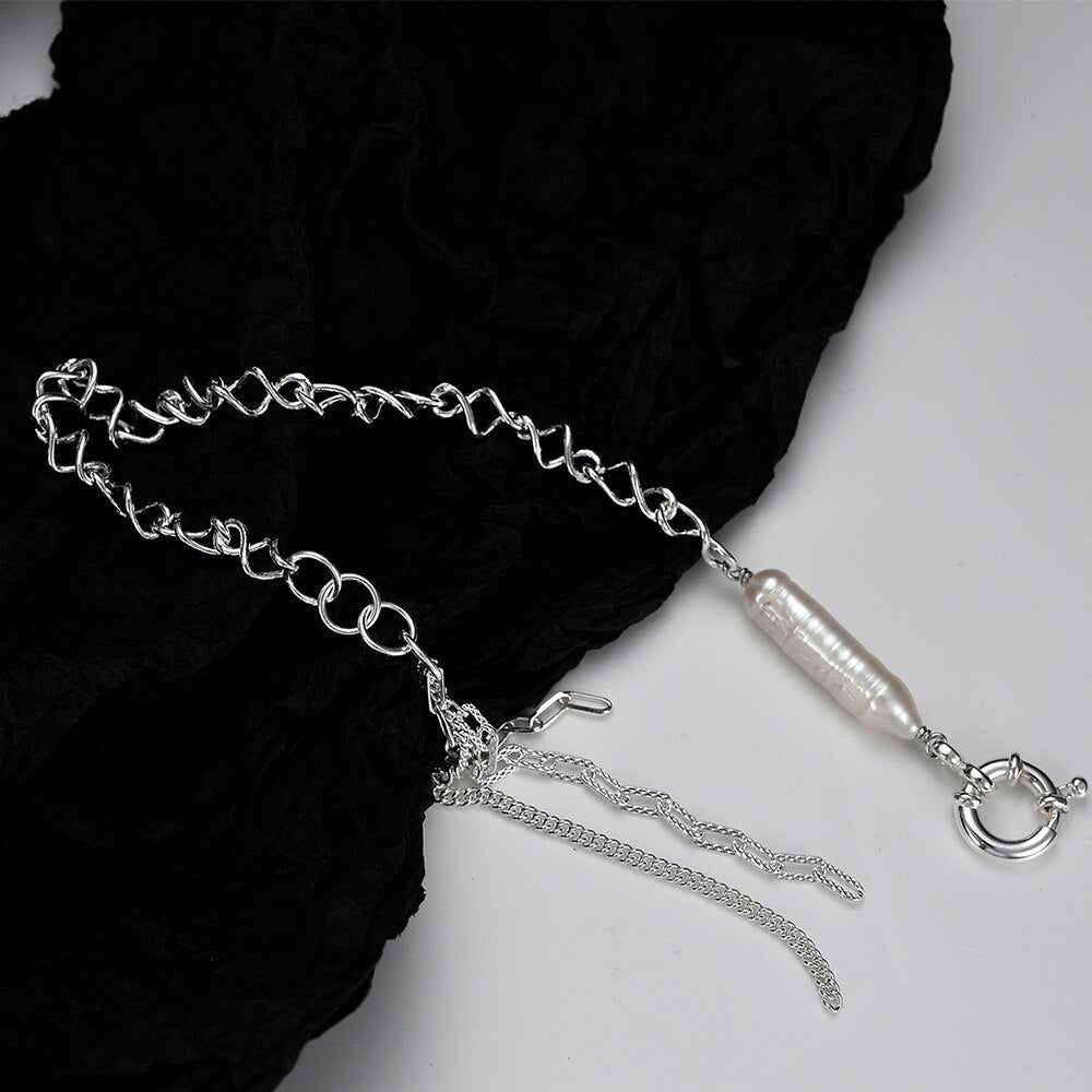 Barockperlen-Kabelkettenarmband B1027