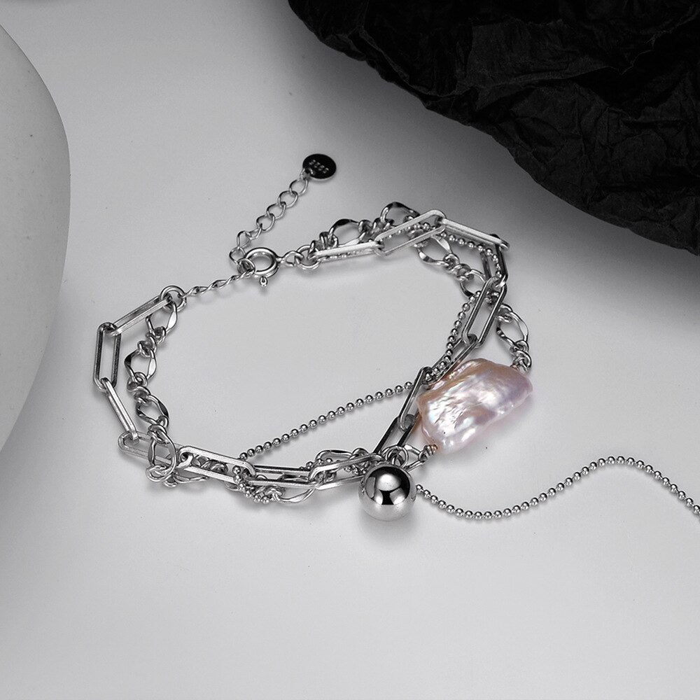 Barockperlen-Mehrkettenarmband B1028