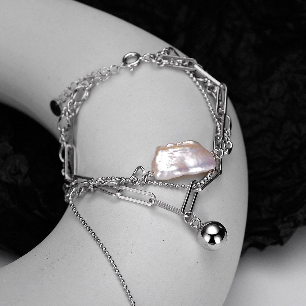 Barockperlen-Mehrkettenarmband B1028
