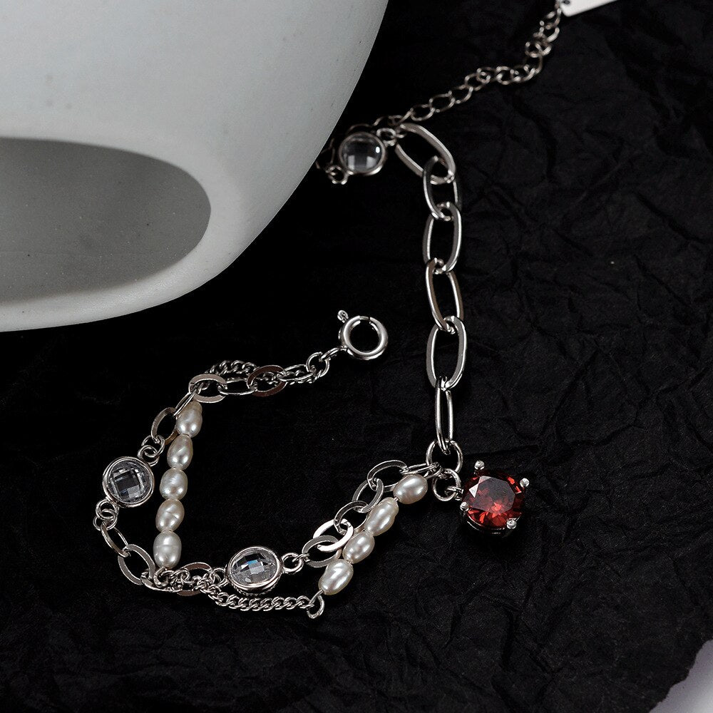 Mehrkettiges Barockperlenarmband B1034