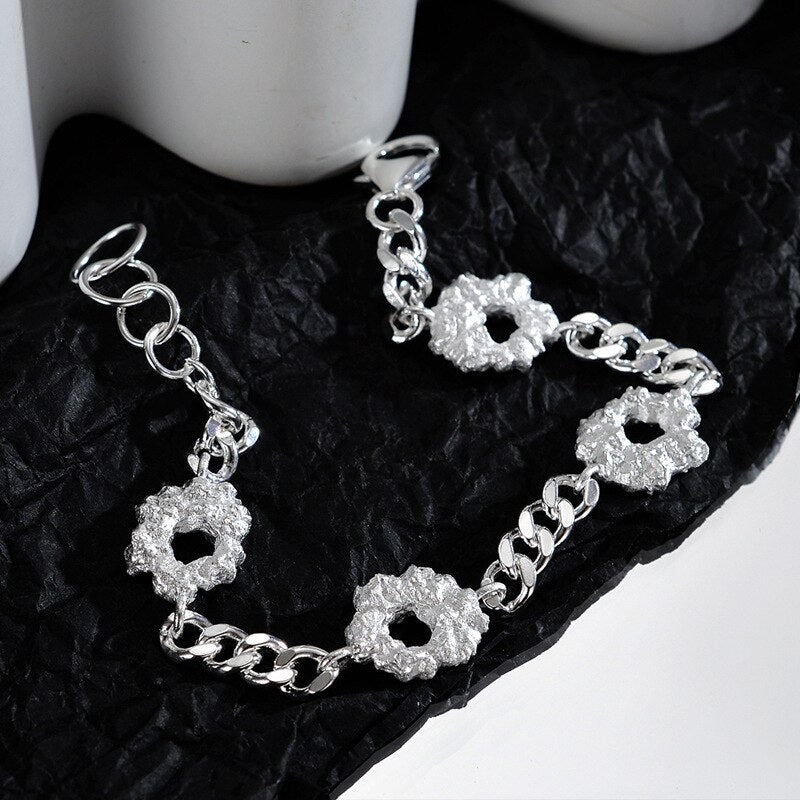 Zerknittertes Charms Panzerkettenarmband B1005