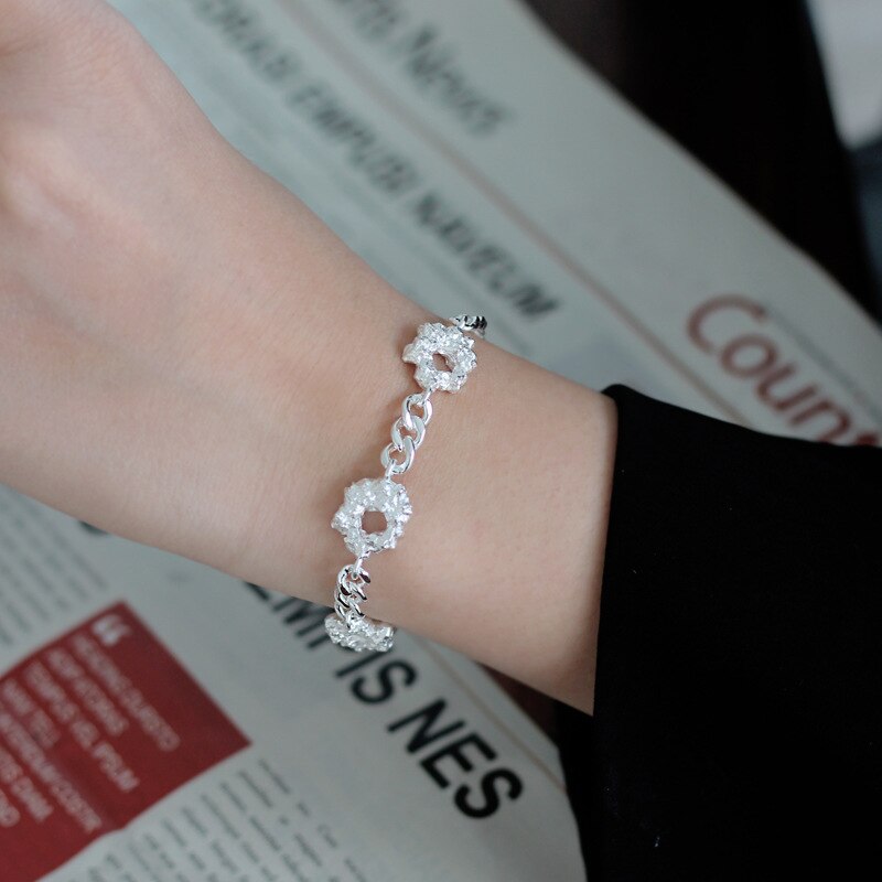 Zerknittertes Charms Panzerkettenarmband B1005