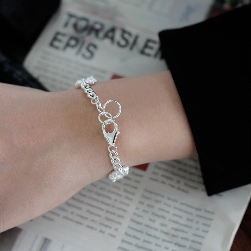Zerknittertes Charms Panzerkettenarmband B1005