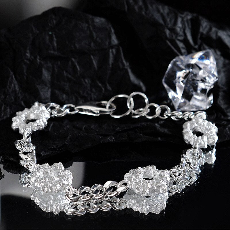 Zerknittertes Charms Panzerkettenarmband B1005