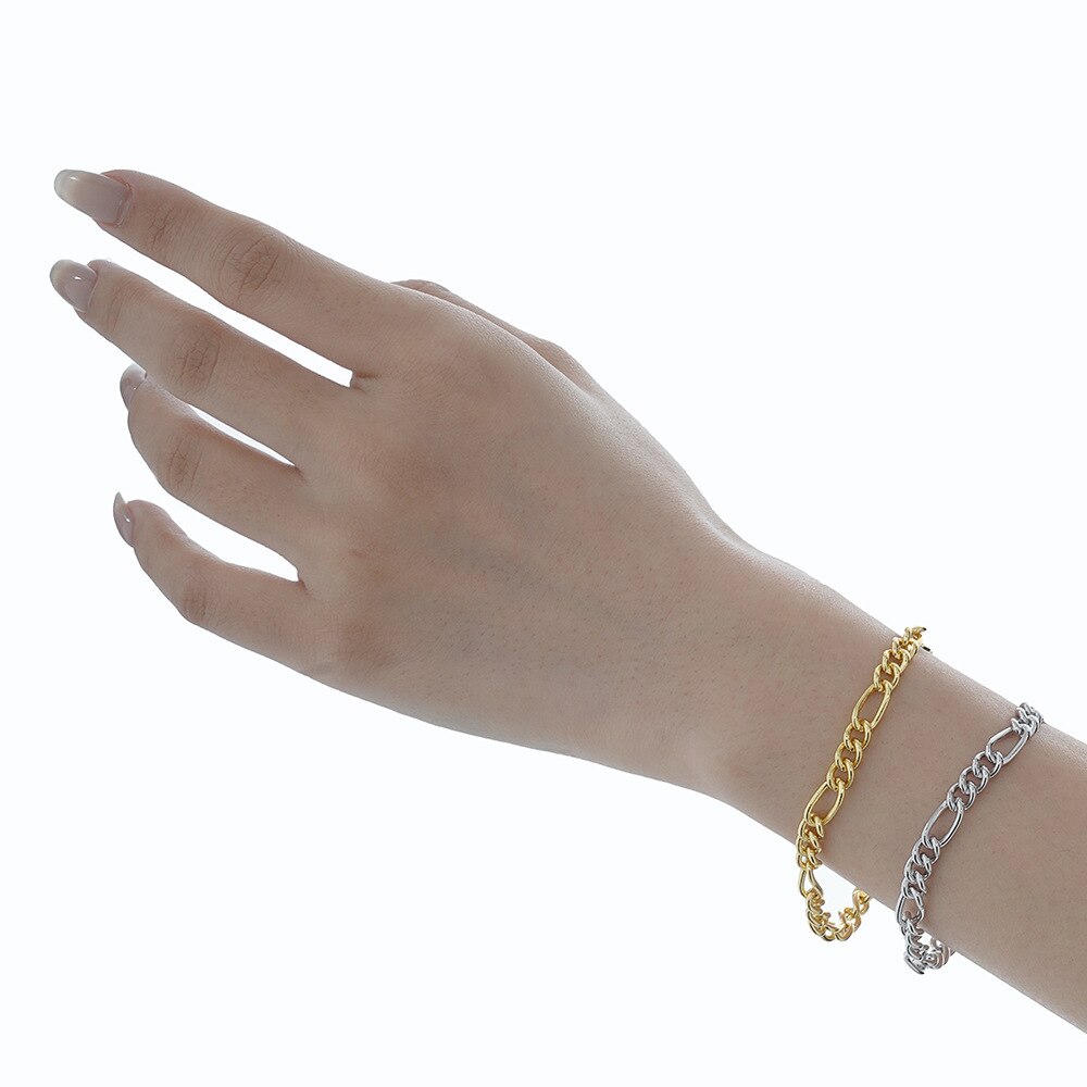 Statement-Armband mit Figaro-Kette B1043