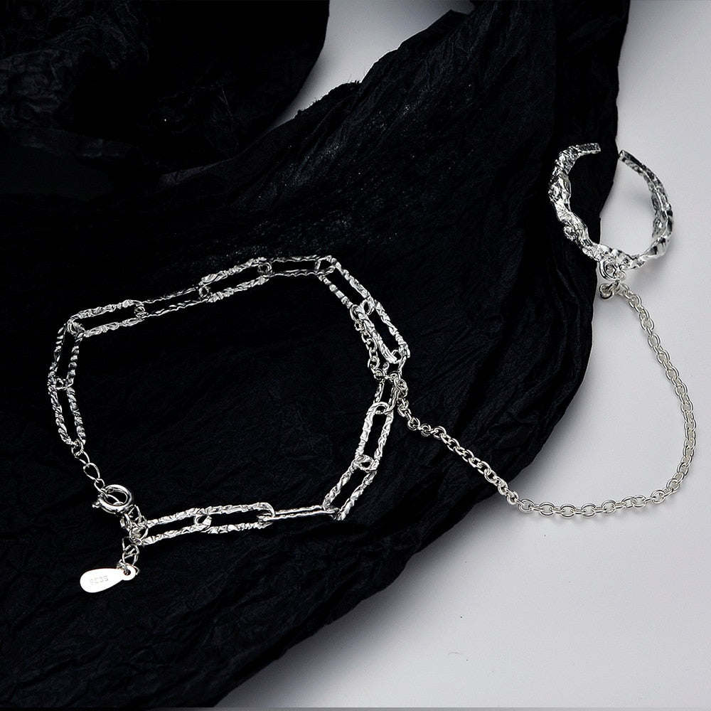 Texturiertes, längliches Kettenarmband B1026
