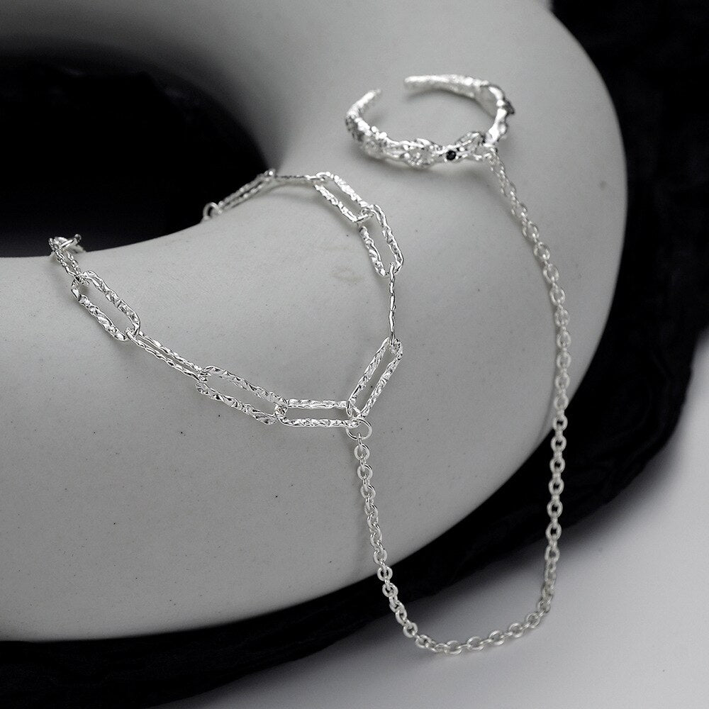 Texturiertes, längliches Kettenarmband B1026