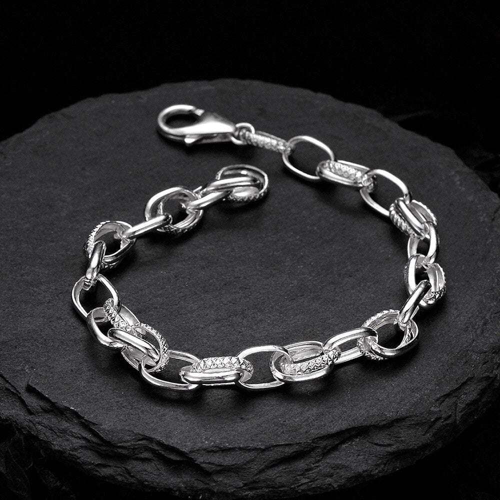 Strukturiertes Kabelkettenarmband B1029