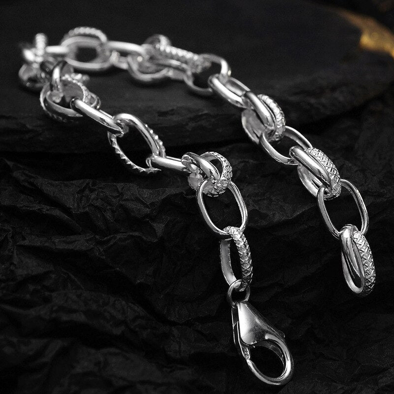 Strukturiertes Kabelkettenarmband B1029
