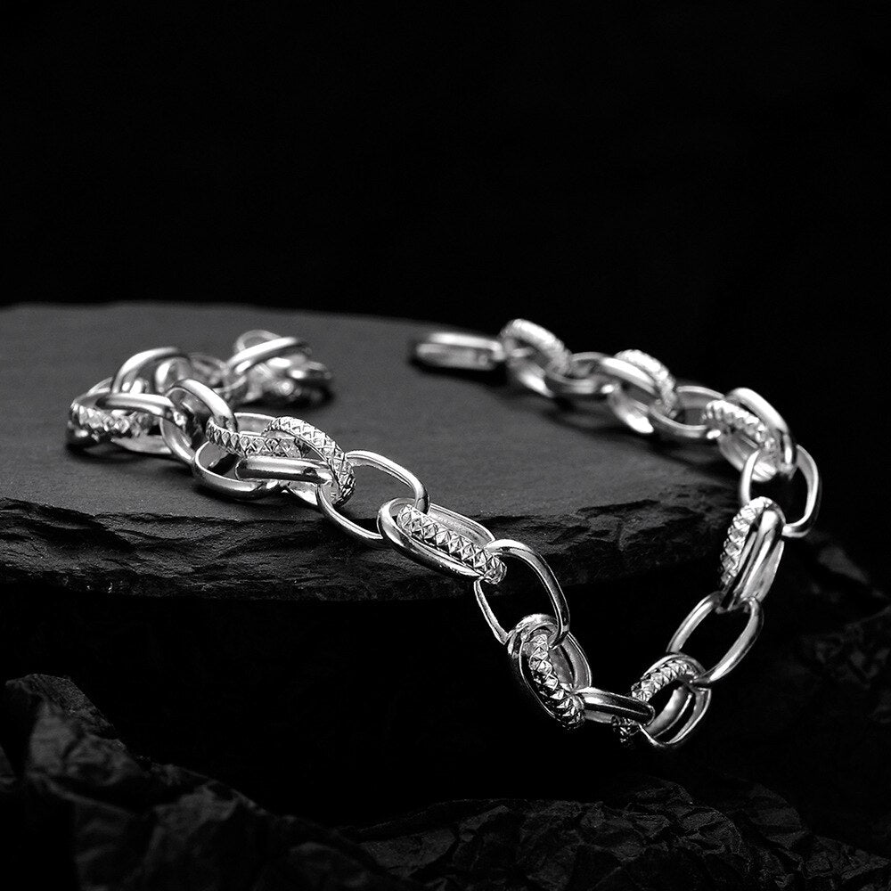 Strukturiertes Kabelkettenarmband B1029
