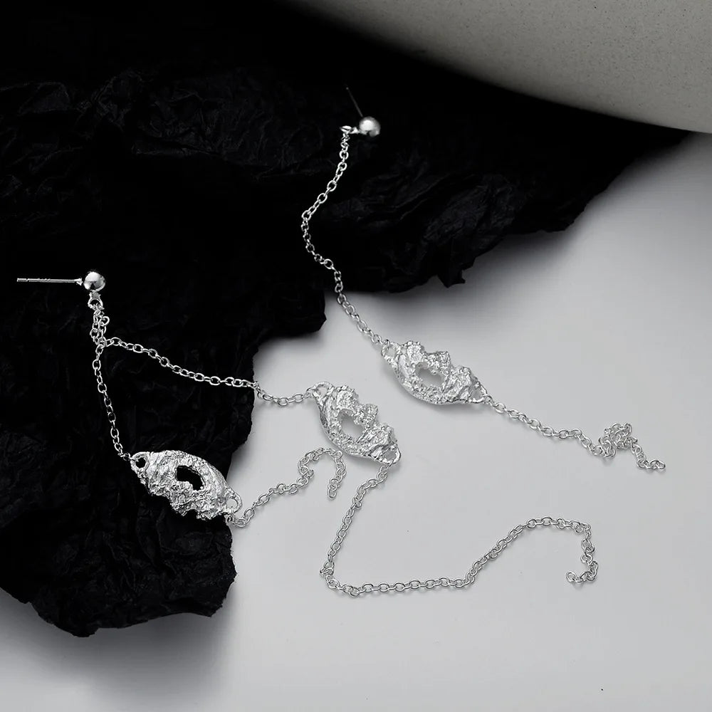 Unregelmäßige Maske Lange Kette Ohrstecker E1175