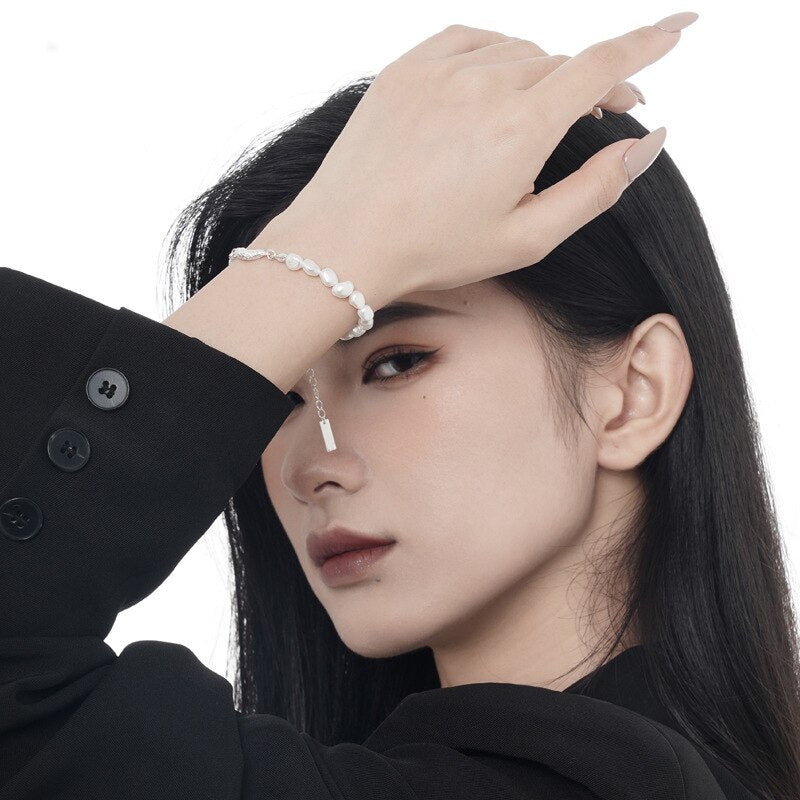 Unregelmäßige Glieder Barockperlen Armband B1048