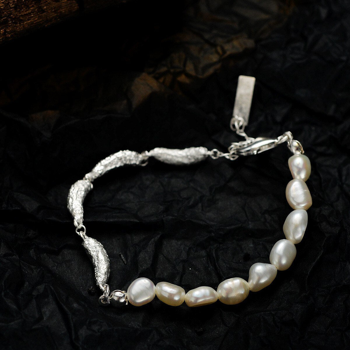 Unregelmäßige Glieder Barockperlen Armband B1048