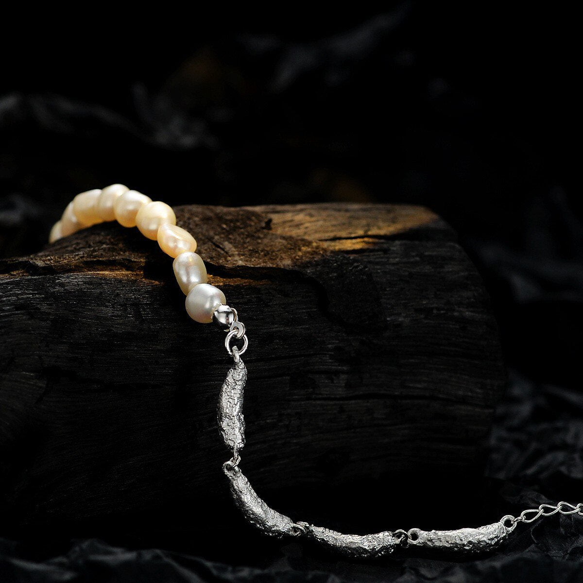 Unregelmäßige Glieder Barockperlen Armband B1048