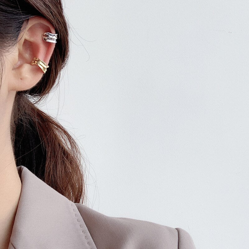 Unregelmäßige Liquid Ear Cuffs E1094 1 Stück