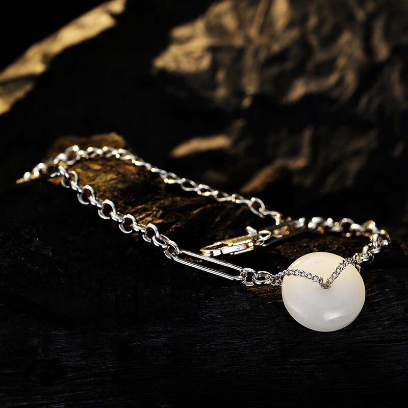 Jade Unregelmäßig gezogenes Kettenarmband B1006